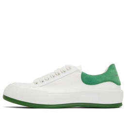 Кроссовки deck skate plimsoll lace up 'white green suede' Alexander McQueen, белый 654594w4mv79354 | white/green