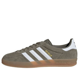 Кроссовки gazelle indoor 'olive strata cloud white' Adidas, зеленый jq0174 | olive strata/cloud white
