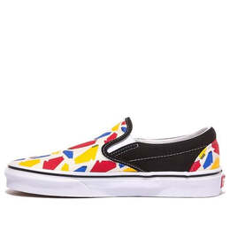 Кроссовки classic slip-on (pop logo) black 'white red yellow' Vans, белый vn0a4u382o8 | white/red/yellow/blue