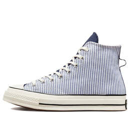Кроссовки chuck 70 high 'washed indigo hickory stripes' Converse, синий a00472c | blue/white
