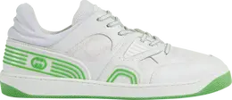 Кроссовки Gucci Basket Low White Demetra Green, белый 698785 2shg0 9089 | white demetra green
