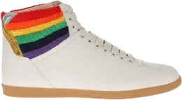 Кроссовки Gucci Lace Up High Top Rainbow Heel Collar, белый 473375 dopo0 9080 | rainbow heel collar