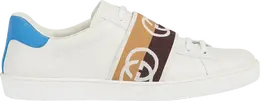 Кроссовки Gucci Ace Elastic Web Interlocking G - White Brown, коричневый 650989 1xgf0 9068 | interlocking g - white brown
