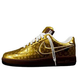 Кроссовки x louis vuitton air force 1 low 'metallic gold' Nike, золотой 1a9vg3 | metallic gold/metallic gold/baroque brown/black