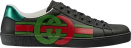 Кроссовки Gucci GG Ace Black Green Red, черный 576136 a38v0 1064 | black green red
