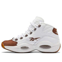 Кроссовки question mid 'mocha' Reebok, белый gx0241 | footwear white/footwear white/brush brown