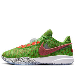Кроссовки lebron xx ep 'stocking stuffer' Nike, зеленый fj4956-300 | green apple/reflect silver/university red/bright crimson/blue chill