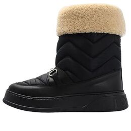 Кроссовки chevron boot with horsebit 'black' Gucci, черный 673124-ufr20-1061 | black