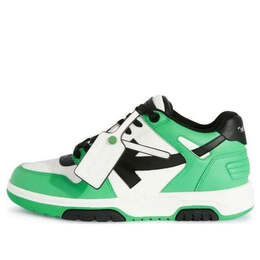 Кроссовки out of office leather sneakers 'neon green black white' Off-White, черный omia189s24lea0065510 | neon green black white