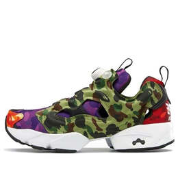 Кроссовки bape x instapump fury og 'multi camo' Reebok, зеленый q47370 | green/blue/orange