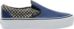 Кеды Vans Classic Slip-On Platform Python Checkerboard, синий vn0a3jezv9p | blue