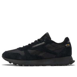 Кроссовки classic leather 'cordura black' Reebok, черный gy1542 | core black/core black/pure grey