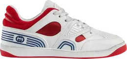 Кроссовки Gucci Basket Low White Demetra Red, белый 697882 2shj0 9090 | white demetra red