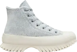 Кроссовки Converse Chuck Taylor All Star Lugged 2.0 High Striped Knit - Gravel, синий a01347c | blue