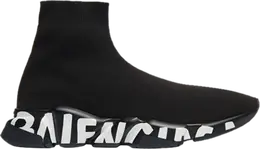 Кроссовки Balenciaga Speed Trainer Graffiti - Black, черный 605972 w05ge 1006 | black