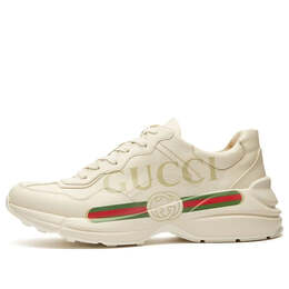 Кроссовки rhython leather sneaker 'logo' Gucci, белый 500877-drw00-9522 | ivory leather