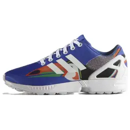 Кроссовки для бега ZX Flux женские с низким верхом, цвета экспериментальный синий/ярко-белый/экспериментальный синий Adidas s75697 | experimental blue/bright white/experimental blue