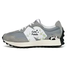 Кроссовки NB 327 унисекс с низким верхом белые/серые New Balance ms327lab(team56-可爱大熊猫) | gray/white