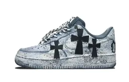 Кроссовки для скейтбординга Air Force 1, унисекс, низкие, серые/черные/белые Nike cw2288-111(team141-贝尔斯)