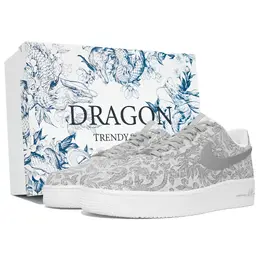 Кроссовки Nike Air Force 1 Skateboarding Shoes Unisex Low-top Silvery White, серебряный cw2288-111(team113-银龙献瑞s-box) | silver