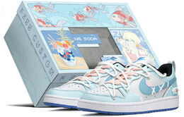 Кроссовки Nike Court Borough Skateboard Shoes Women's Low-Top White Blue dv5456-019(teama-蓝蝴蝶结s-box) | blue/white