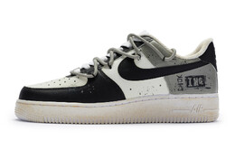 Кроссовки для скейтбординга Air Force 1 женские с низким верхом, черные/белые/серые Nike dh2920-111(team80-女款无声缠绕)