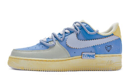 Кроссовки для скейтбординга Air Force 1 женские с низким верхом, синие/желтые/серые Nike dh2920-111(team80-女款海洋之心)