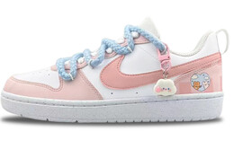 Кастомизированные кроссовки Nike Court Borough Skateboarding Women's, синий/белый/розовый dv5456-106（team153-天气好好） | blue/white/pink