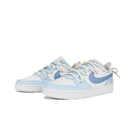 Кроссовки Nike Court Borough Skateboard Shoes Women's Low-Top White Blue, голубой dv5456-106(team陆-蠢萌海豹s-box) | light blue
