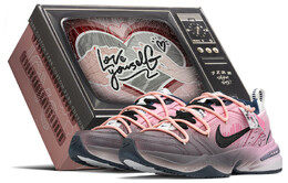 Кроссовки Nike Air Monarch 4 Chunky Sneakers Unisex Low-Top Black Pink 415445-102(teama-渐变爱心s-box) | black/pink