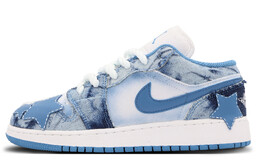 Баскетбольные кроссовки Air 1 Vintage женские низкие синий Jordan dm8947-100(team37-女款简约牛仔) | royal blue