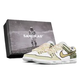 Кроссовки для скейтбординга Dunk унисекс с низким верхом, желтый Nike dd1391-103(team210-呆呆熊 s-box) | white/gray/yellow