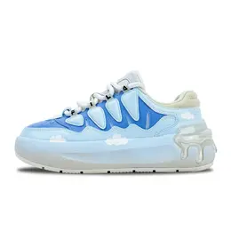 Кроссовки Fila CARROT 1 Skateboarding Shoes Women's Low-top White/Royal Blue/Fern Green, голубой f12w411201faa(team337-云朵冰淇淋) | sky blue