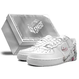 Кроссовки для скейтбординга Air Force 1 унисекс с низким верхом белого цвета Nike cw2288-111(team113- 妲己s-box)