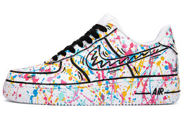 Кроссовки Nike Air Force 1 Skateboard Shoes Women's Low-Top White Black dd8959-100(team18-af1彩色泼墨二次元）