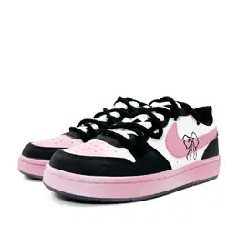 Кроссовки Nike Court Borough 2 Skateboard Shoes Women's Low-Top Black Pink bq5448-115(team476-浪漫邂逅 ) | black/pink