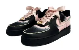 Кроссовки Nike Air Force 1 Skateboarding Shoes Women's Low-top Pink/Black, розовый dd8959-001(team74-礁石玫瑰) | pink