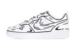 Кроссовки Nike Court Borough Skateboard Shoes Women's Low-Top White Black bq5448-100(team286-漫画世界) | white