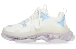 Кроссовки Balenciaga Triple S Clear Sole Leather Free Light Blue Grey Light Purple White Women's 544351w2ga39944