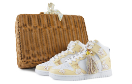 Кроссовки Nike Dunk Skateboard Shoes Unisex High-Top White Gold do2321-111(teamd-男女同款金色百合s-box