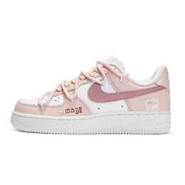 Кроссовки Nike Air Force 1 Skateboard Shoes Women's Low-Top White Pink dd8959-100(teamp-粉底抱抱熊s-box）