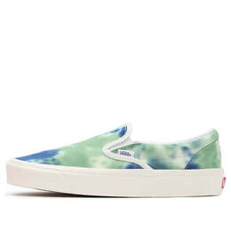 Кроссовки slip-on low tops casual skateboarding shoes white blue multi-color 'white yellow blue' Vans, белый vn0a5kx8avy | green/blue/white