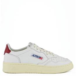 Autry Medalist Leather Low-Top Sneakers, Brand Size 42 ( US Size 9 ) aulmll68-leat/leat wht/syrah
