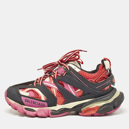 Balenciaga Multicolor Faux Leather and Mesh Track Sneakers Size 38 1110642