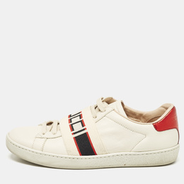 Gucci Cream Leather Logo Band Ace Sneakers Size 36 1110504