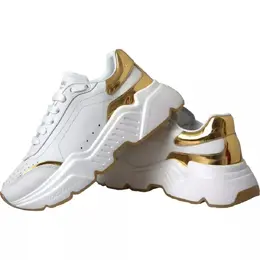 Dolce & Gabbana White Gold DAYMASTER Leather Sneakers Men Shoes - EU42/US9 mv4300-42
