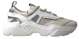 Dolce & Gabbana White Beige Leather Sport DAYMASTER Shoes Sneakers - EU39.5/US6.5 mv5085-39.5