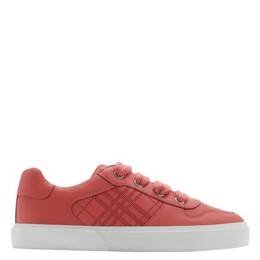 Burberry Boys Noah Check Leather Low-Top Sneakers, Brand Size 31 (13.5 Kids) 8090598