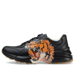 Кроссовки rhyton leather 'tiger print' Gucci, черный 548635-drw00-1000 | black/orange