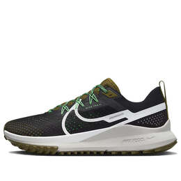Кроссовки react pegasus trail 4 'black olive flak' Nike, черный dj6158-006 | black/olive flak/spring green/white